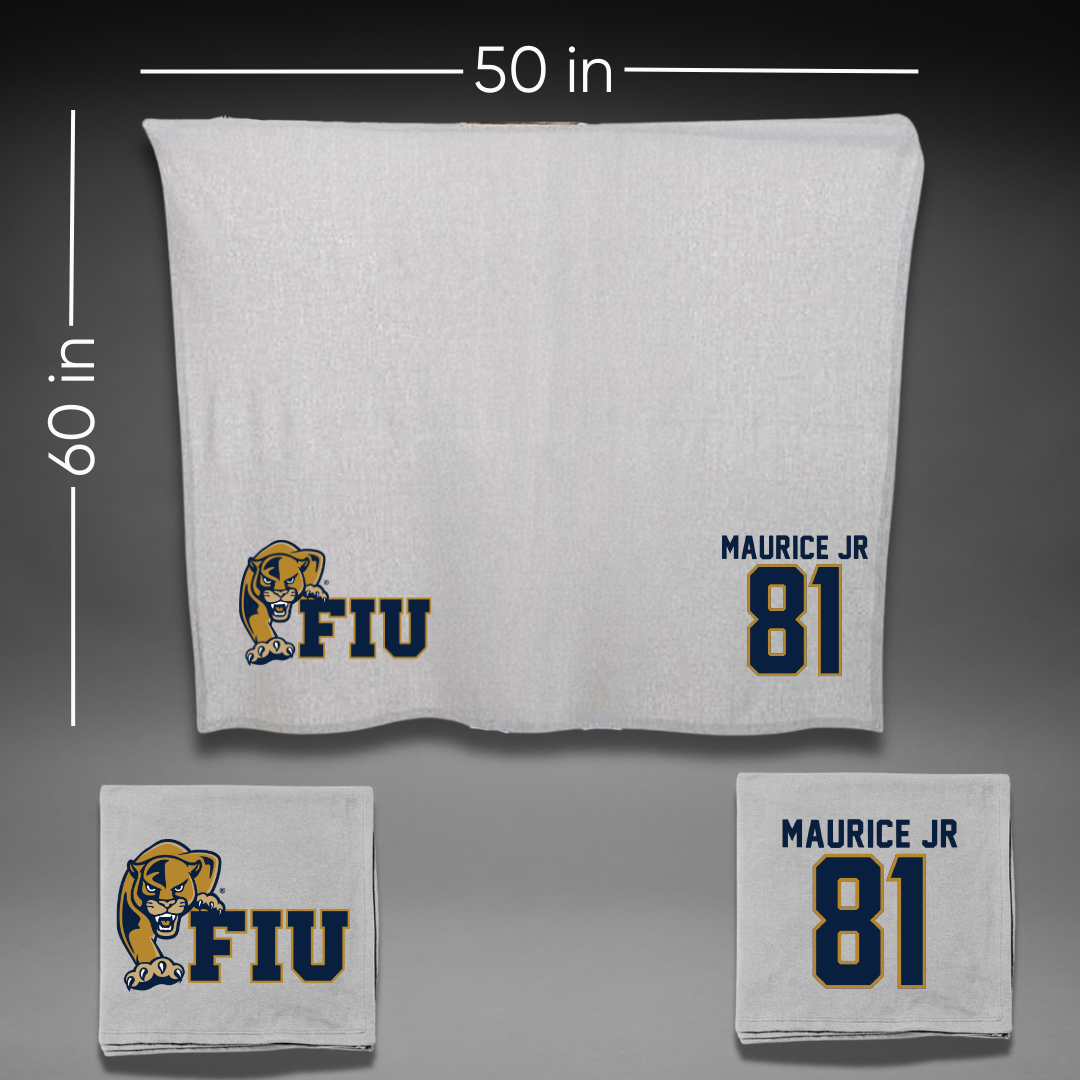 Florida International University Football Gray Blanket - #81 Luby Maurice Jr