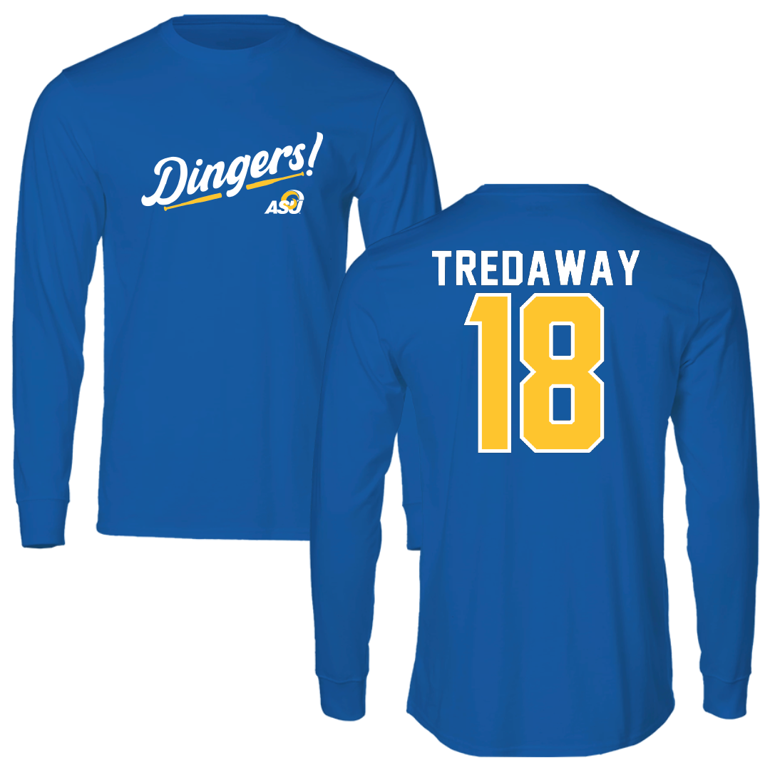 Angelo State University Baseball Blue Dingers Long Sleeve - #18 Tayten Tredaway