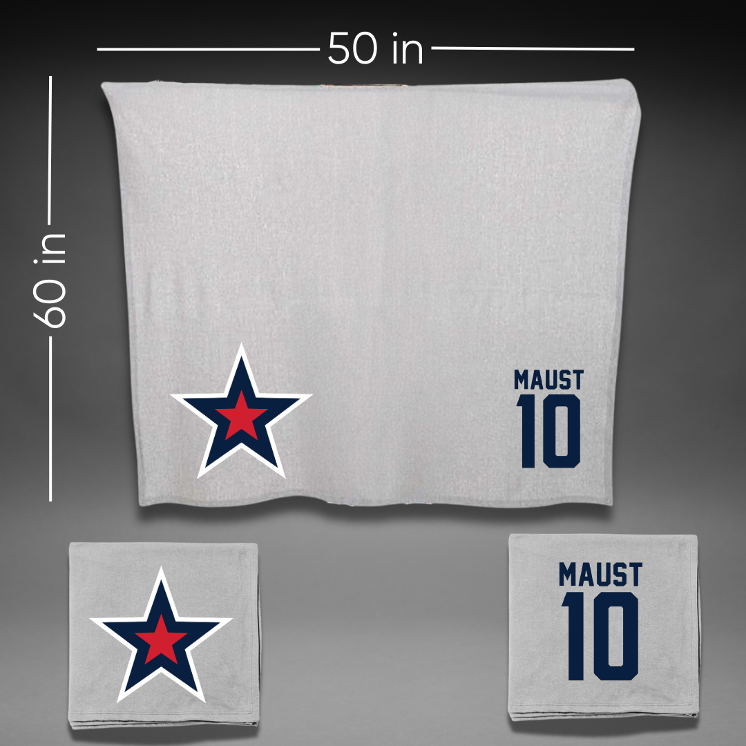 Robert Morris University Ice Hockey Gray Blanket - #10 Paul Maust