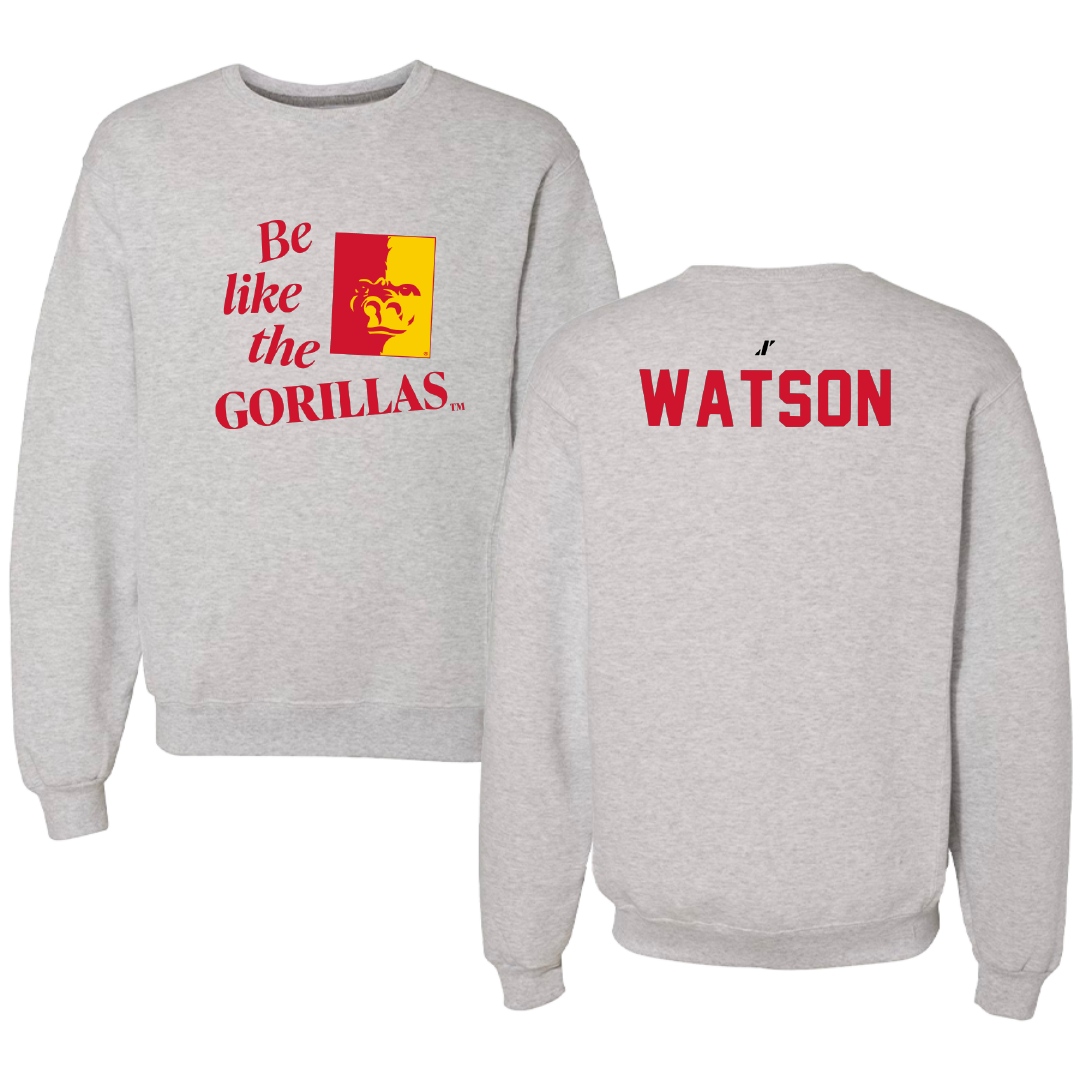 Pittsburg State University TF and XC Light Gray Be Like Us Crewneck - Nate Watson