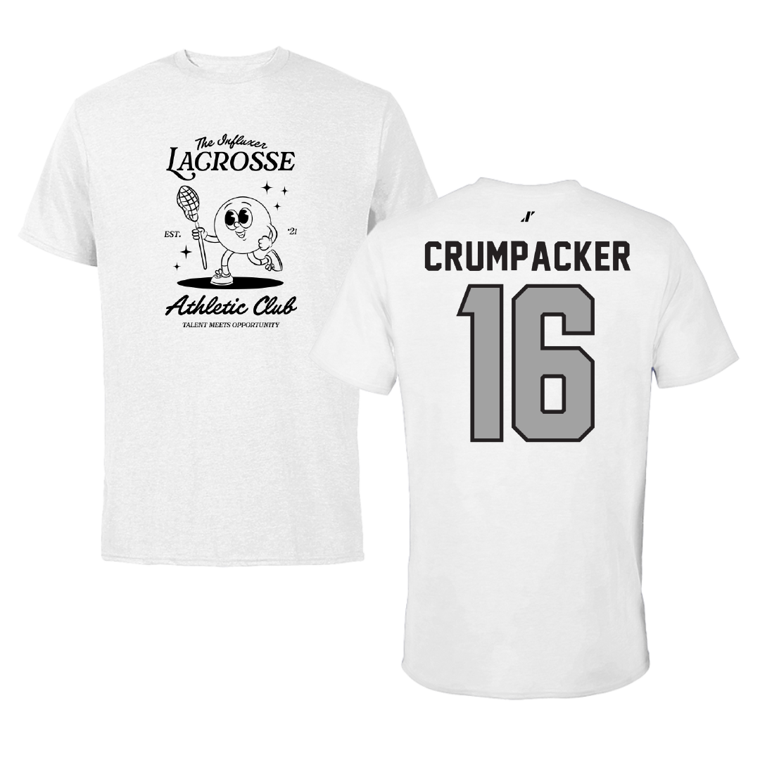 Lacrosse White Influxer Athletic Club Tee - #16 Andrew Crumpacker