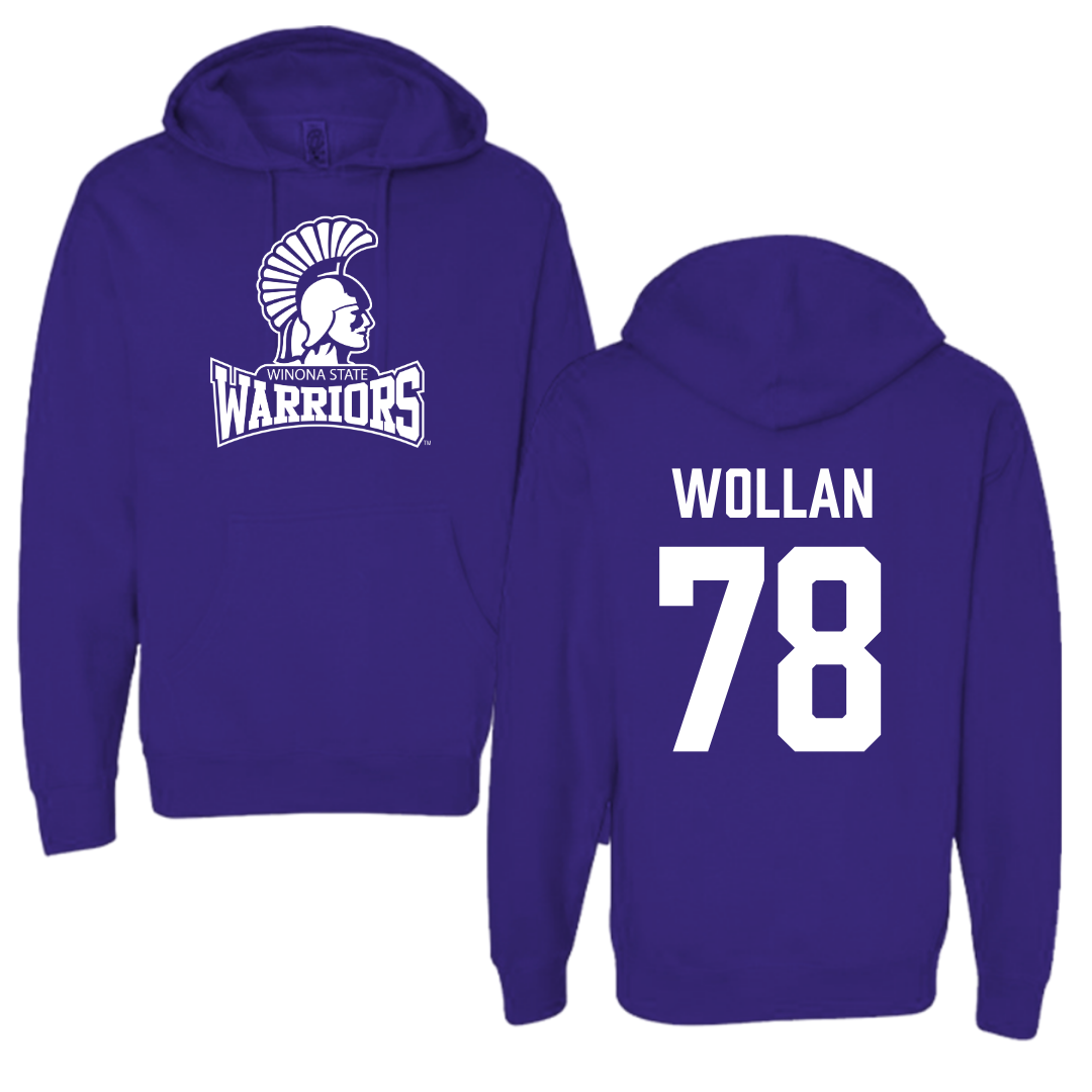 Winona State University Football Purple Hoodie - #78 Garit Wollan