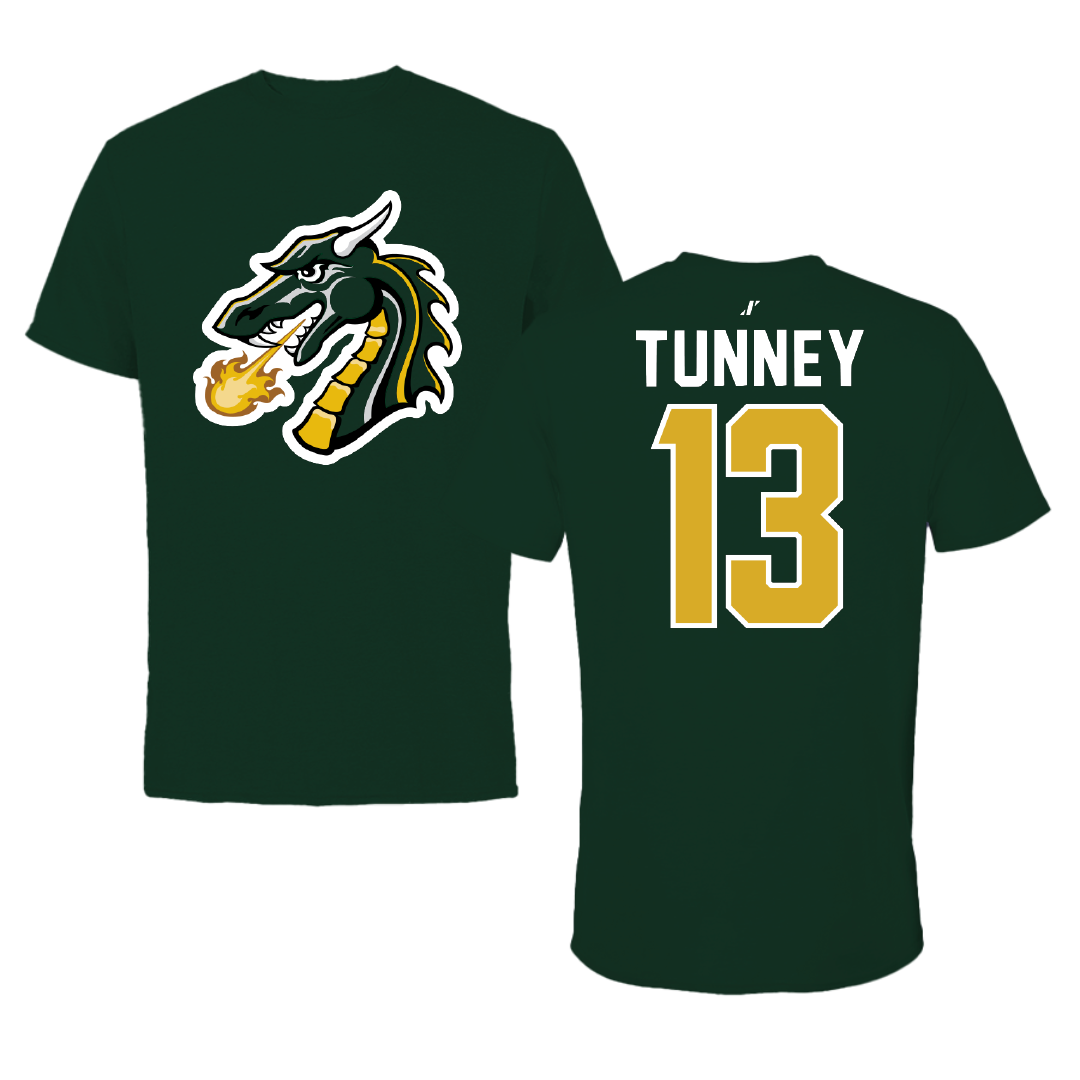 Tiffin University Soccer Forest Green Tee - #13 Cian Tunney