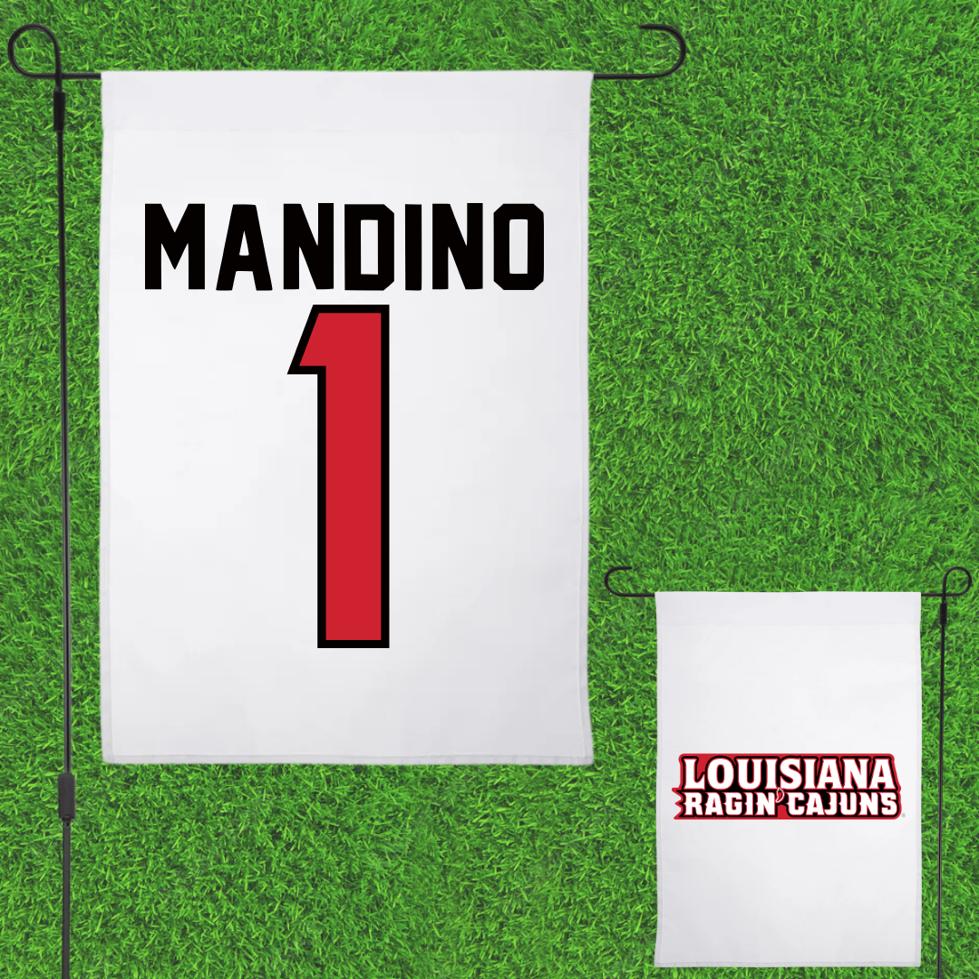 University of Louisiana at Lafayette Baseball White Garden Flag - #1 Maddox Mandino