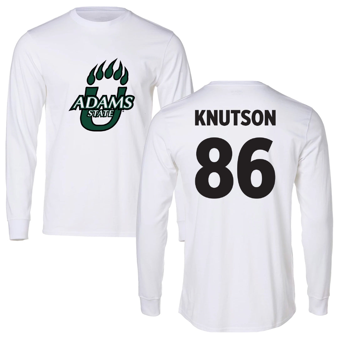 Adams State University Football White Long Sleeve - #86 Kelin Knutson