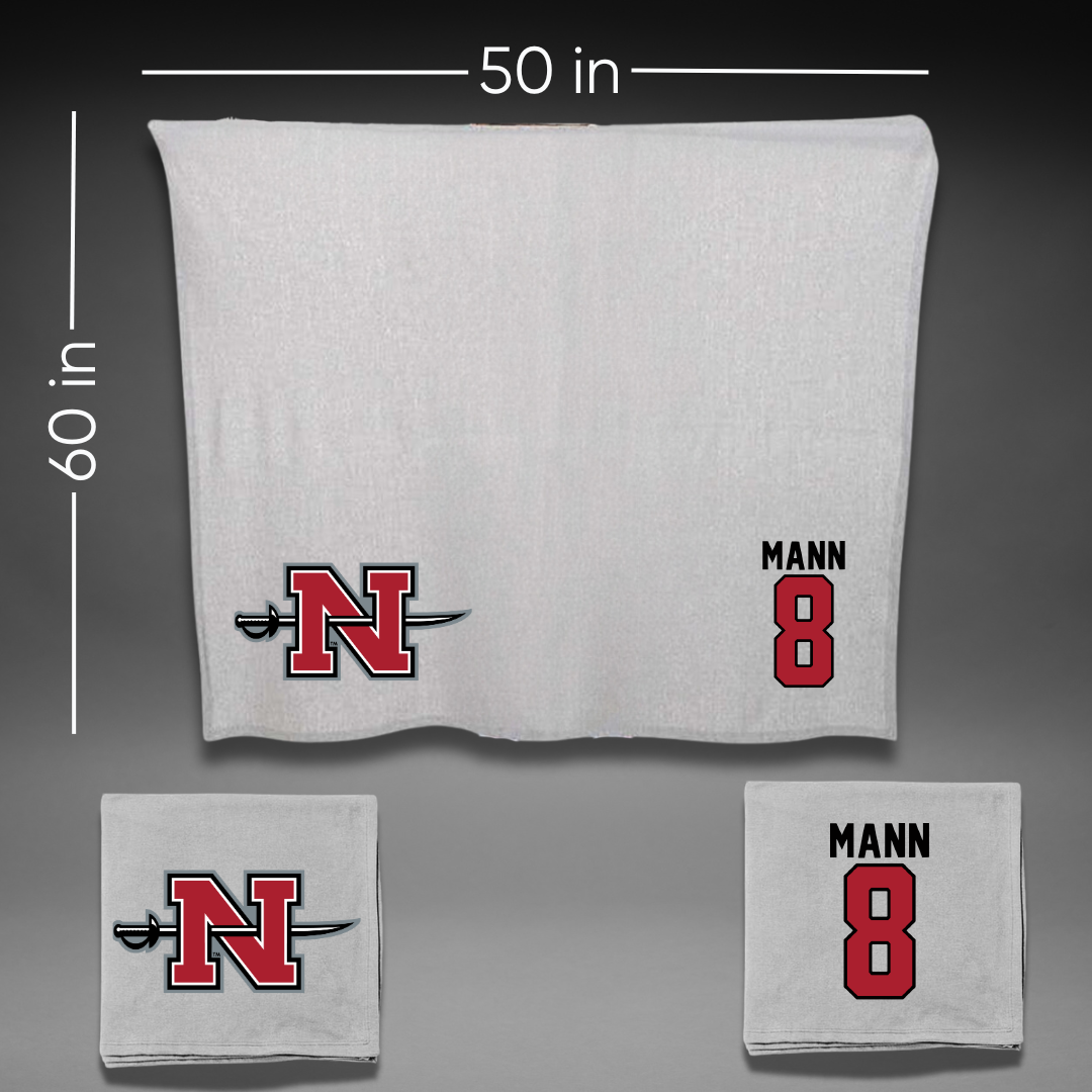 Nicholls State University Softball Gray Blanket - #8 Sydney Mann