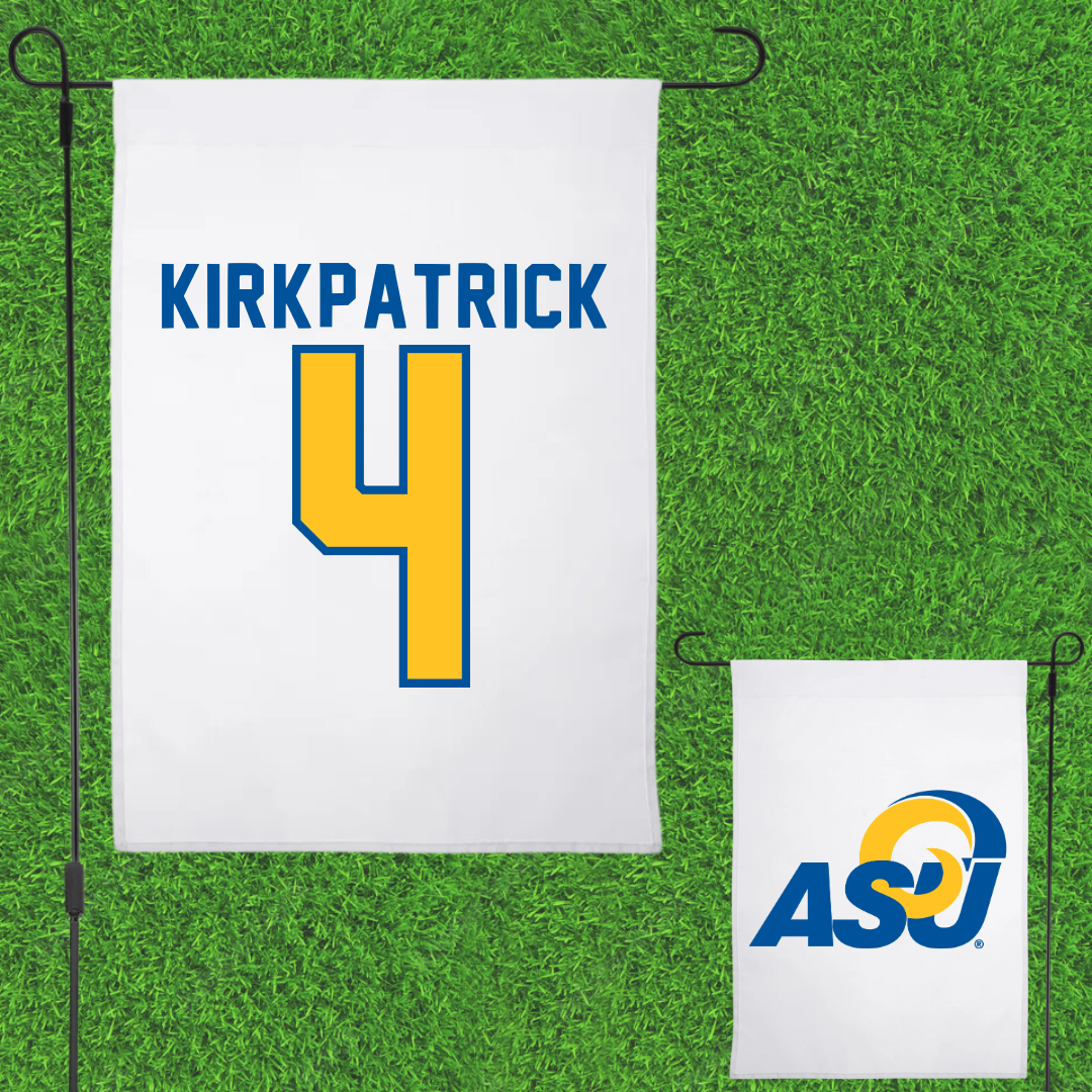 Angelo State University Volleyball White Garden Flag - #4 Alli Kirkpatrick