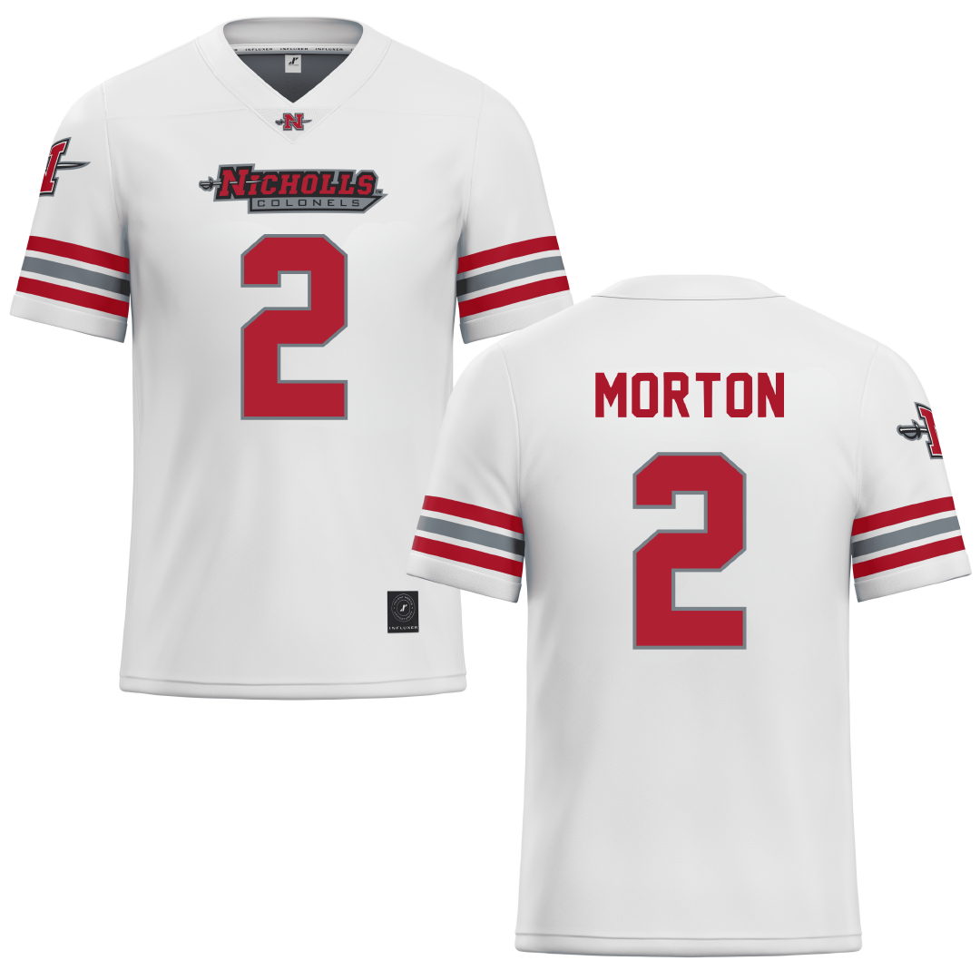 Nicholls State University White Football Jersey - #2 Tyler Morton