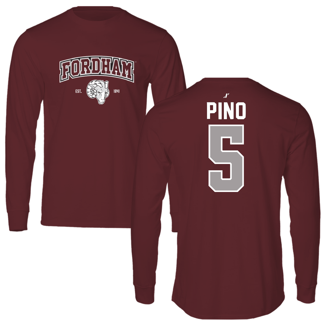 Fordham University Baseball Maroon General Long Sleeve - #5 AJ Pino