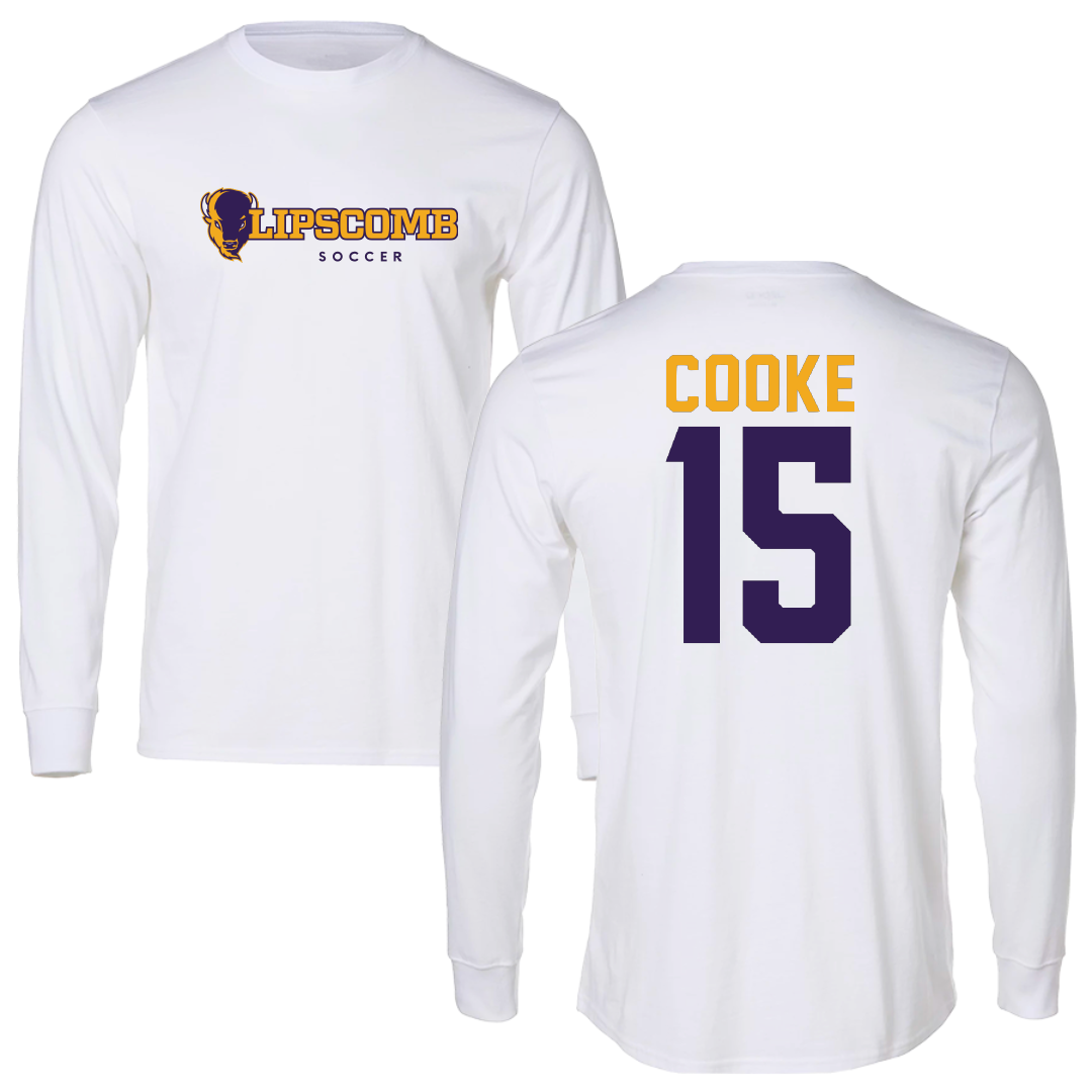 Lipscomb University Soccer White Long Sleeve - #15 Carson Cooke