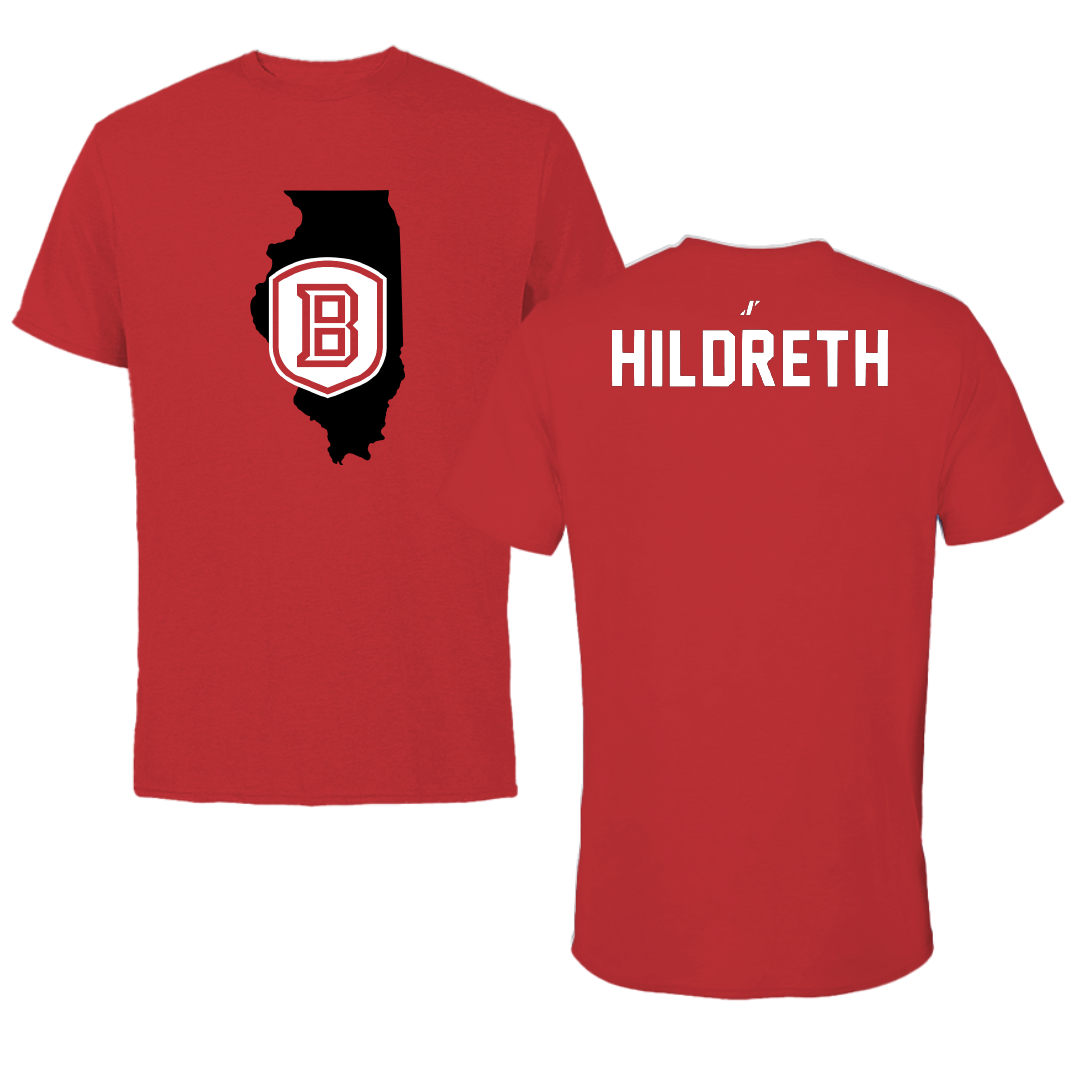 Bradley University Tennis Red State Tee - Alexandra Hildreth
