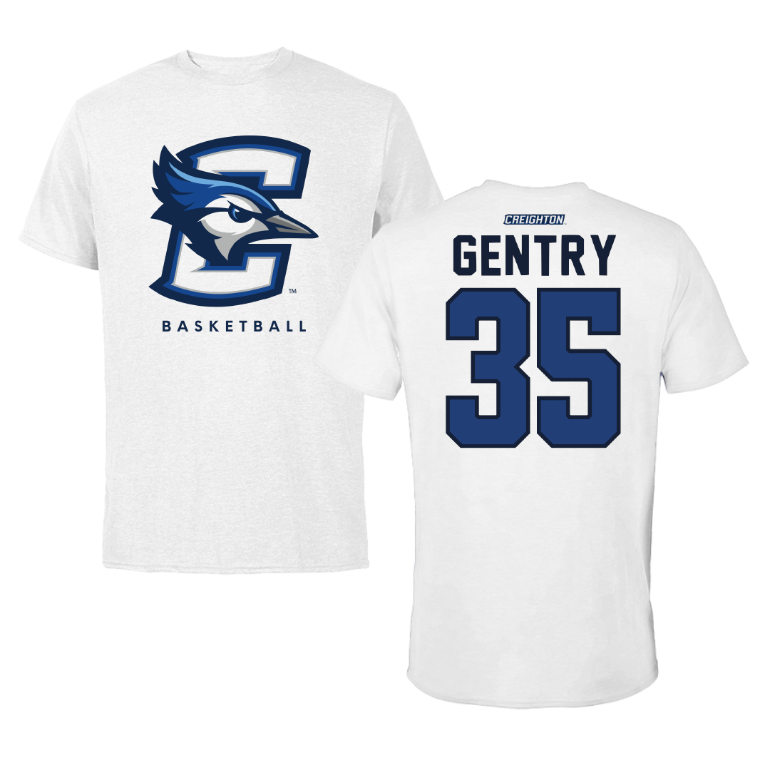 Creighton University Basketball White Performance Tee - #35 Elizabeth Gentry