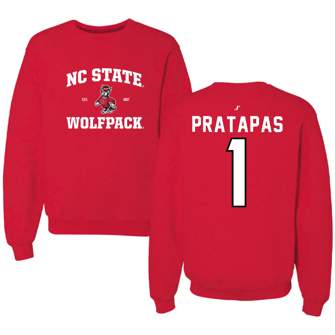 North Carolina State University Soccer Red General Crewneck - #1 Olivia Pratapas