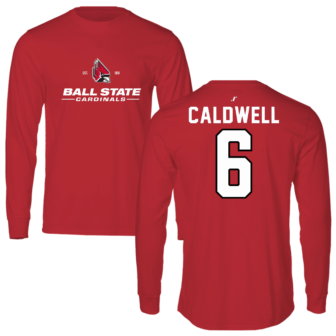 Ball State University Soccer Red General Performance Long Sleeve - #6 Delaney Caldwell