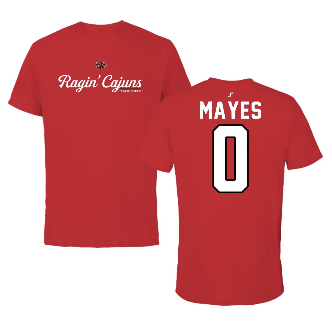 University of Louisiana at Lafayette Soccer Red General Performance Tee - #0 Natalie Mayes