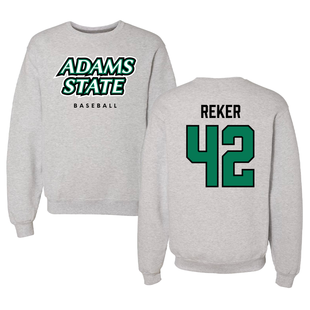 Adams State University Baseball Gray Crewneck - #42 Seth Reker