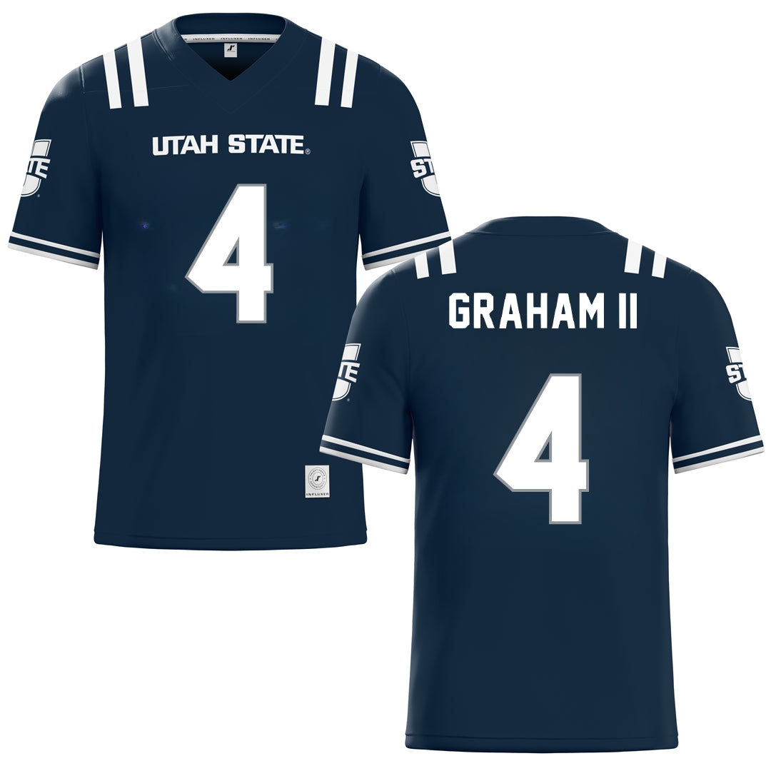 Utah State University Blue Football Jersey - #4 DJ Graham II