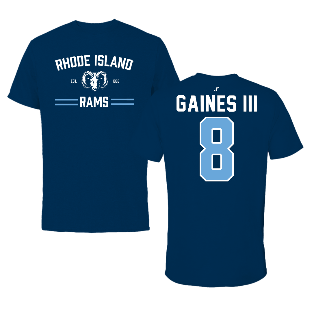 University of Rhode Island Football Navy General Tee - #8 Greg Gaines III