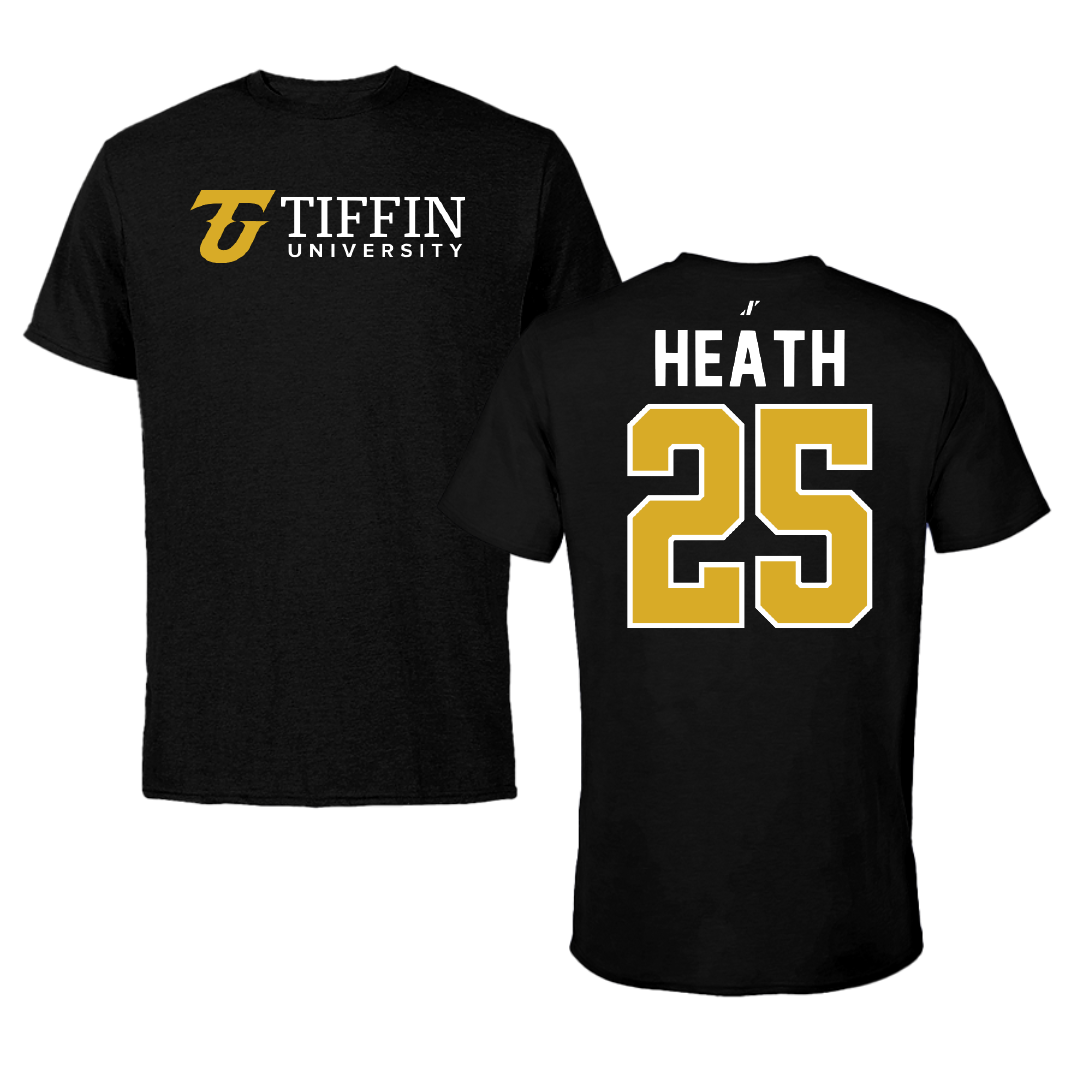 Tiffin University Lacrosse Black Performance Tee - #25 Andrew Heath