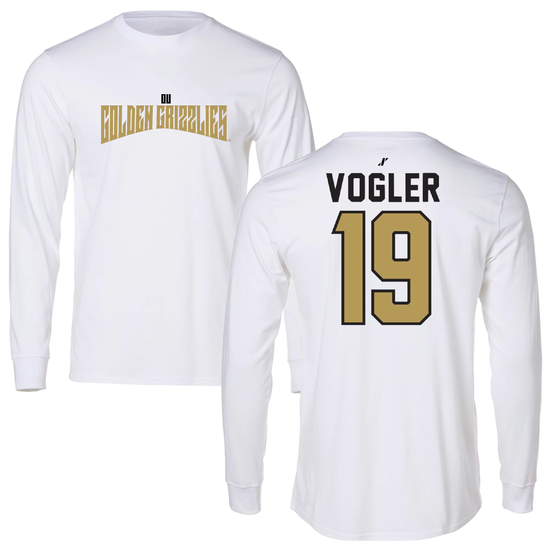 Oakland University Ice Hockey White Classic Long Sleeve - #19 Brendan Vogler