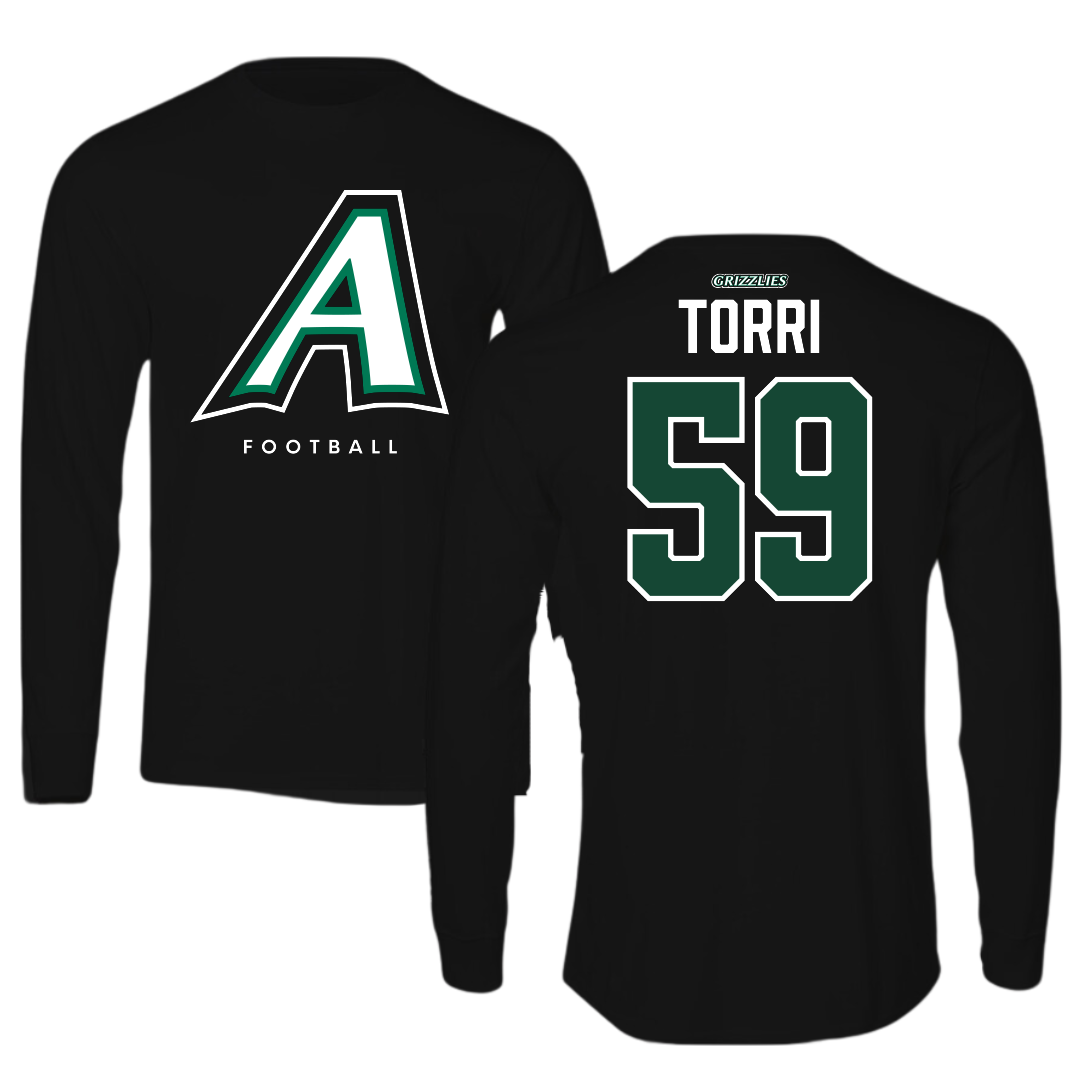 Adams State University Football Black Block Long Sleeve - #59 Owen Torri