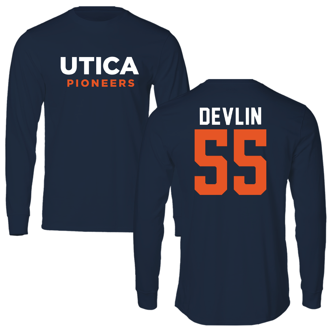 Utica University Football Navy Long Sleeve - #55 Michael Devlin
