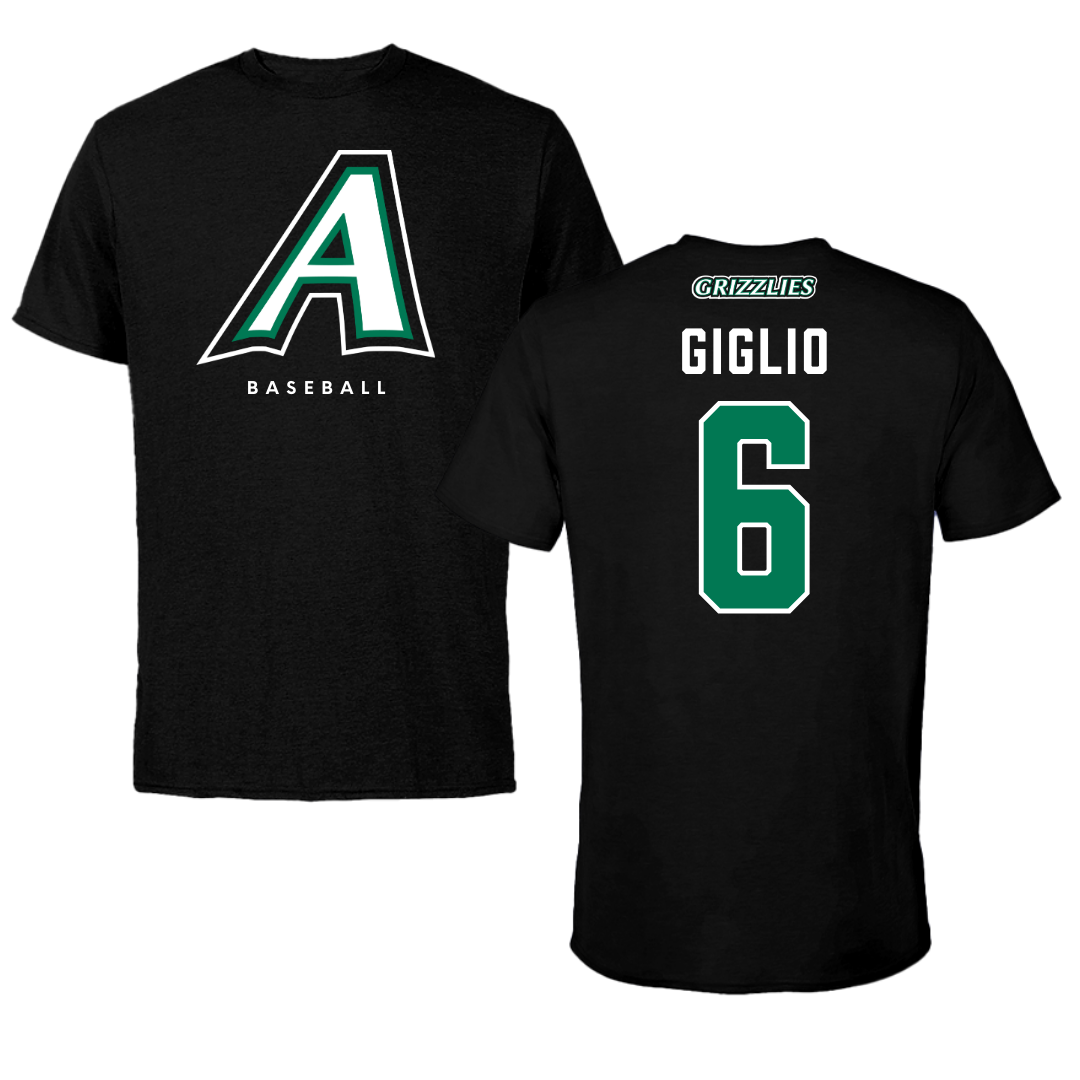 Adams State University Baseball Black Block Tee - #6 Paul Giglio