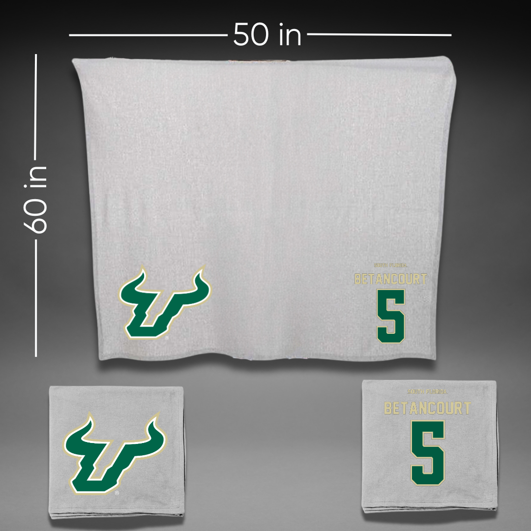 University of South Florida Baseball Gray Blanket - #5 Rafael Betancourt