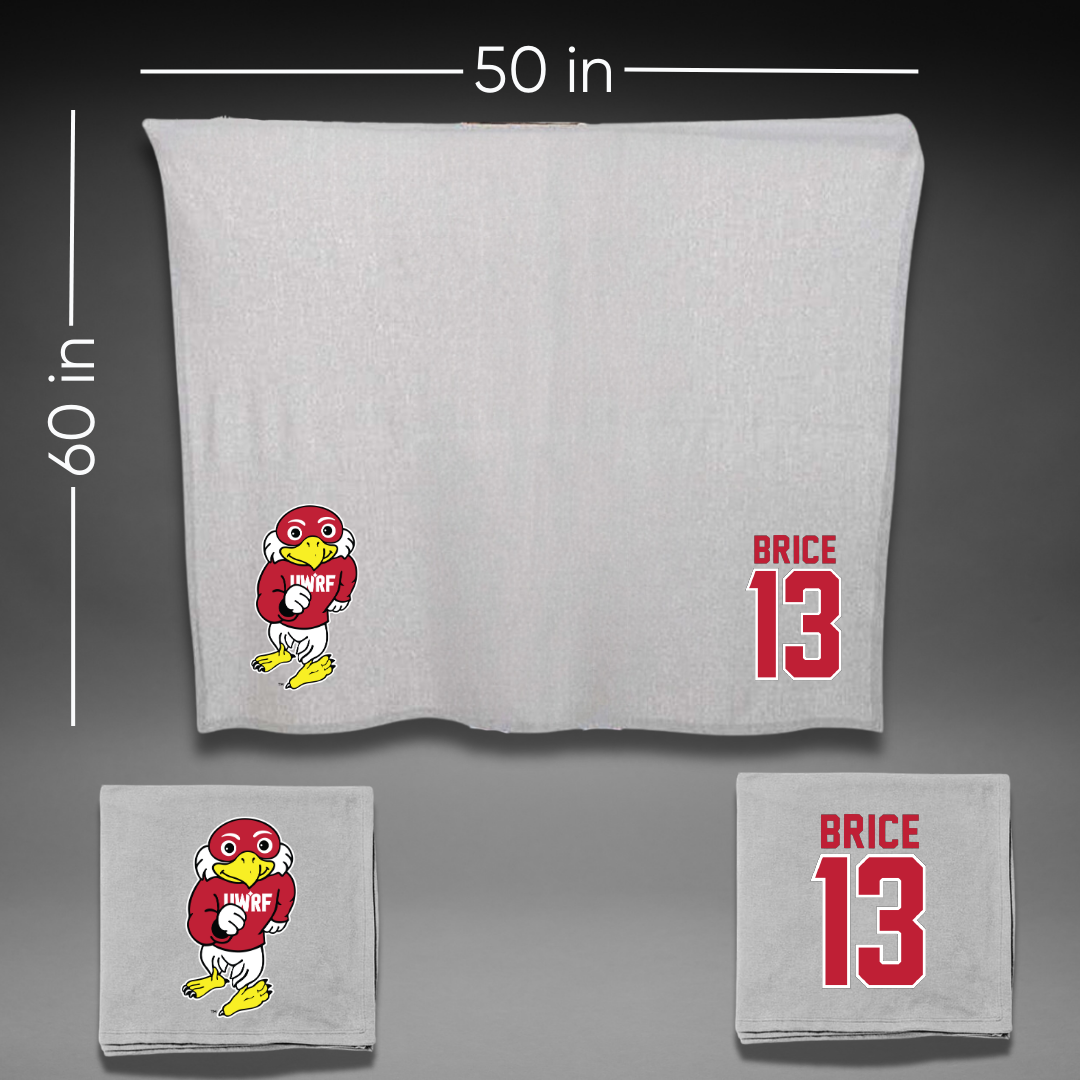 University of Wisconsin-River Falls Ice Hockey Gray Blanket - #13 Ellie Brice