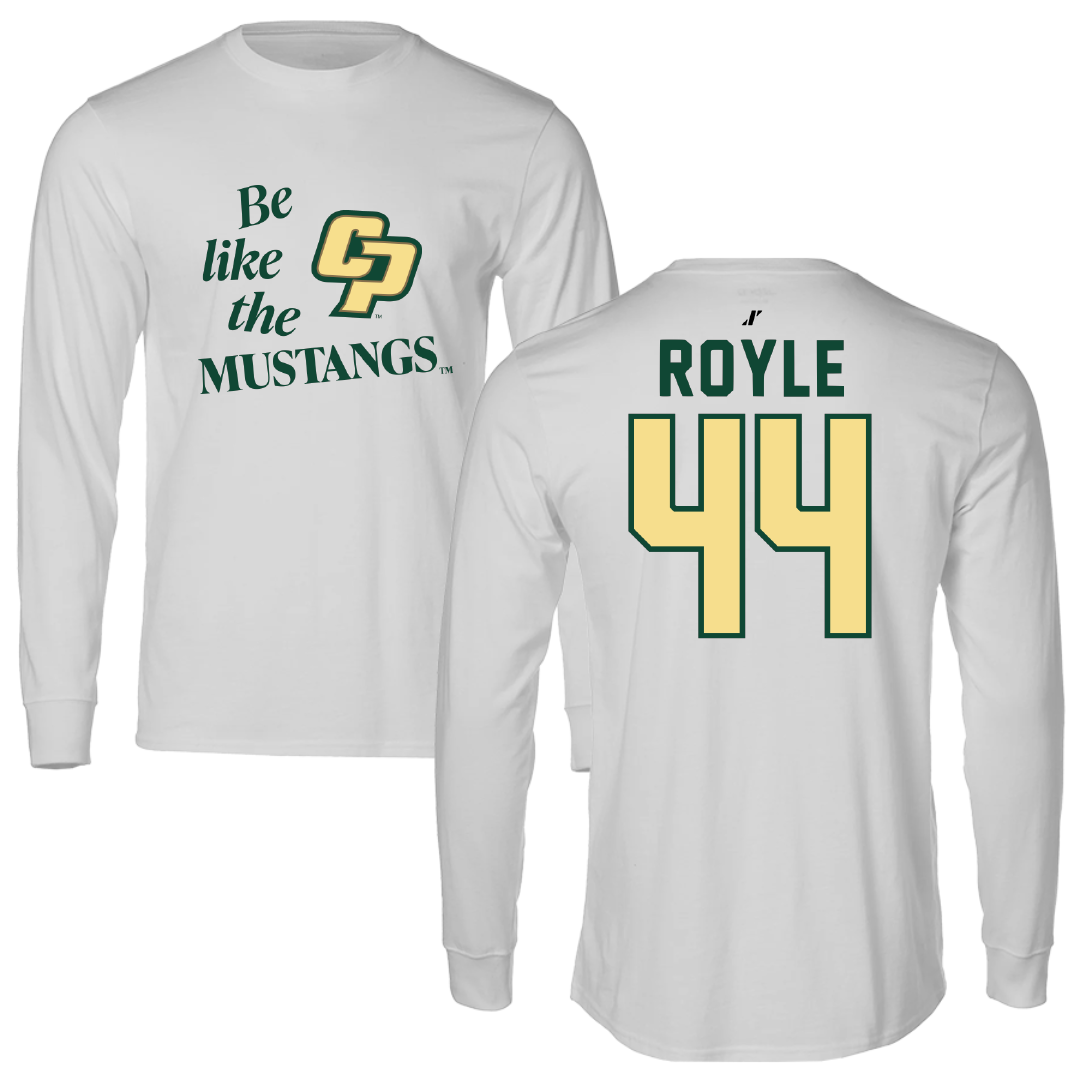 Cal Poly Baseball Light Gray Be Like Us Performance Long Sleeve - #44 Charlie Royle