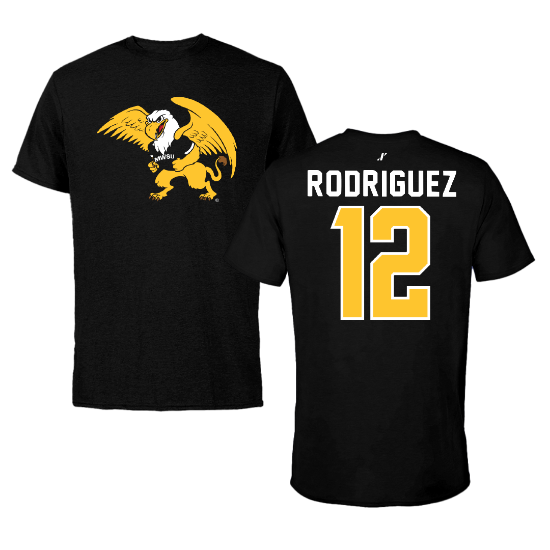 Missouri Western State University Baseball Black Tee - #12 Diego Rodriguez