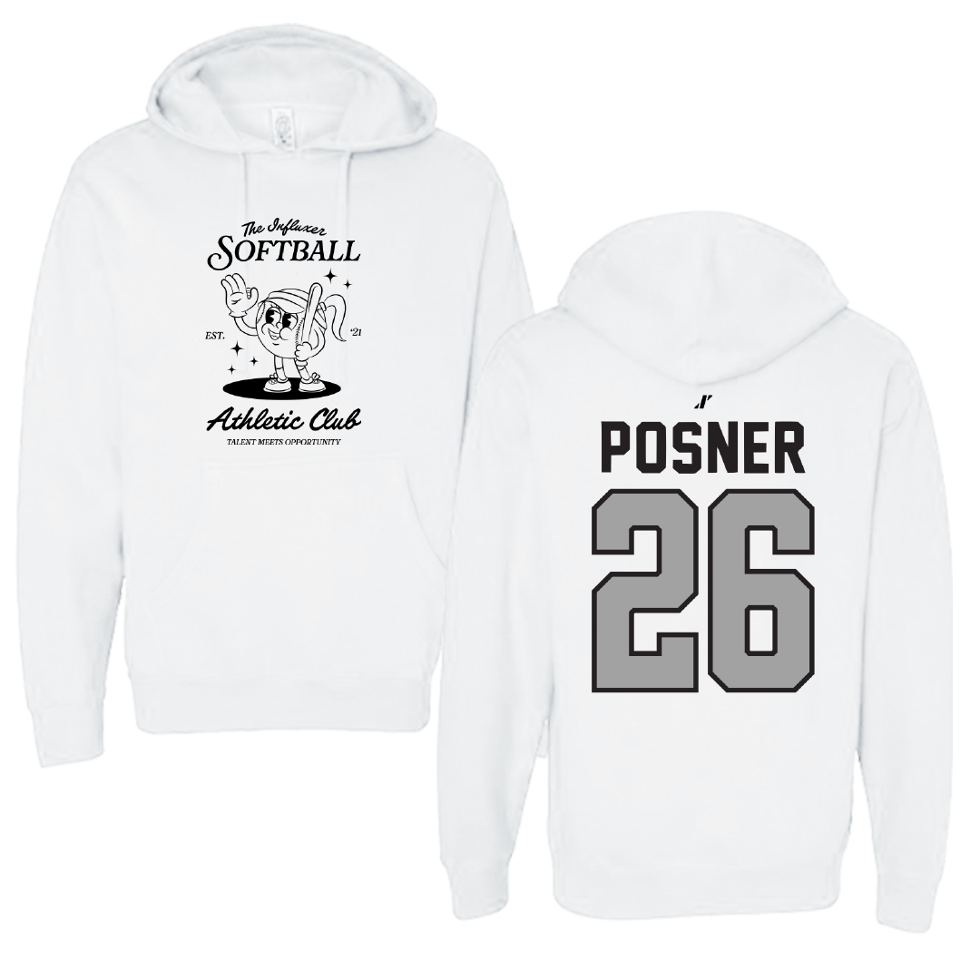 Softball White Influxer Athletic Club Hoodie - #26 Taylor Posner