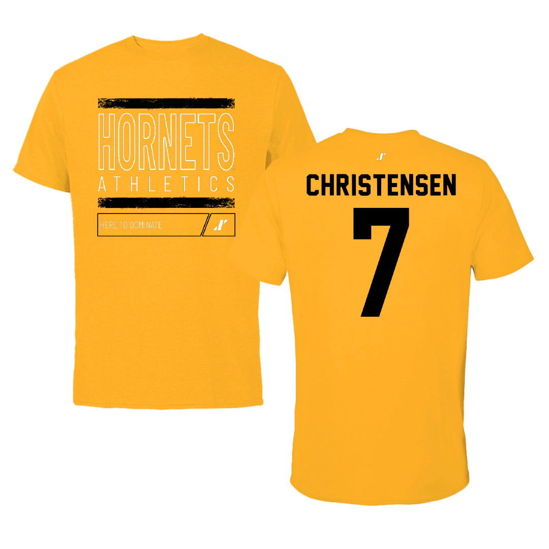 Alabama State University Baseball Gold Dominate Tee - #7 Jax Christensen