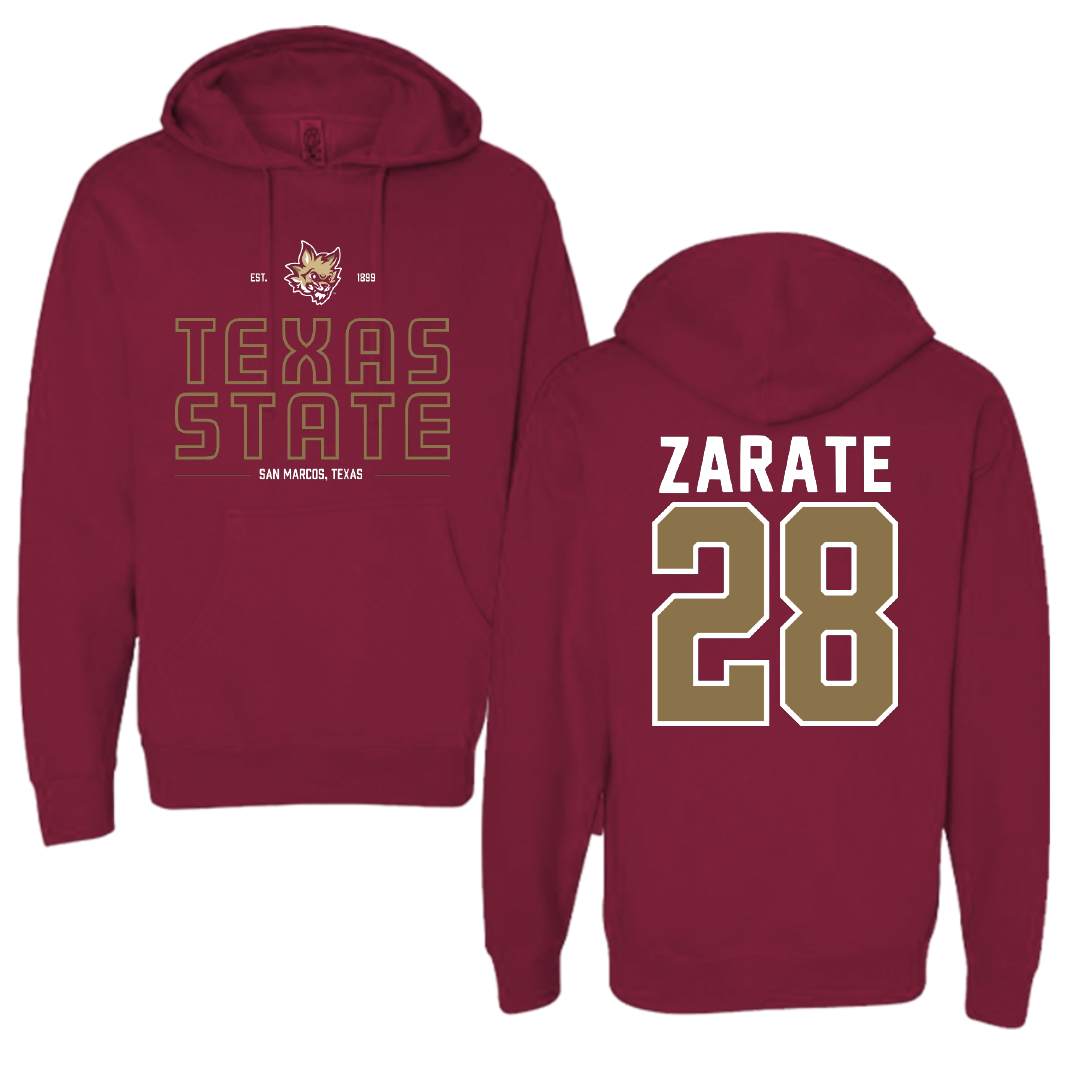 Texas State University Softball Maroon General Hoodie - #28 Katarina Zarate
