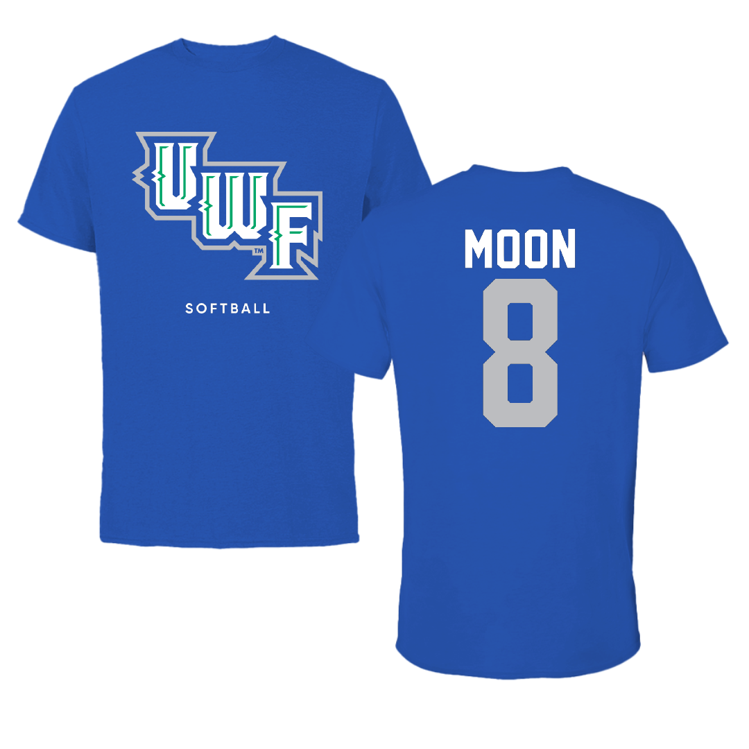 University of West Florida Softball Blue Tee - #8 Erin Moon