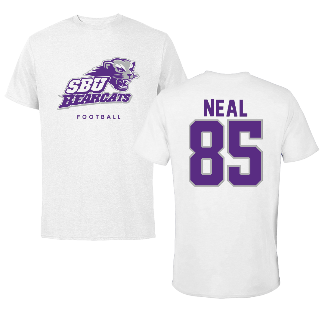 Southwest Baptist University Football White Tee - #85 Emrie Neal