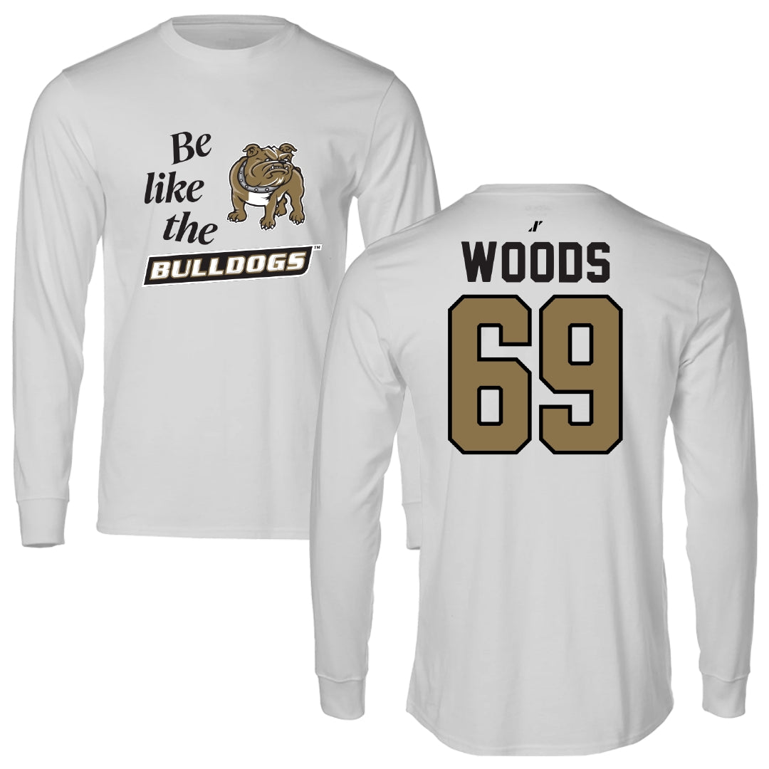 Bryant University Football Light Gray Be Like Us Long Sleeve - #69 Jeffery Woods