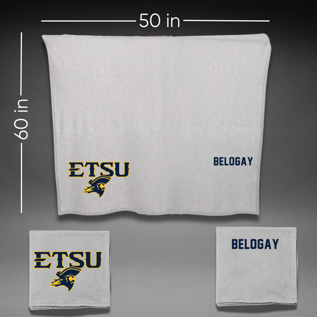 East Tennessee State University Triathlon Gray Blanket - Izi Belogay
