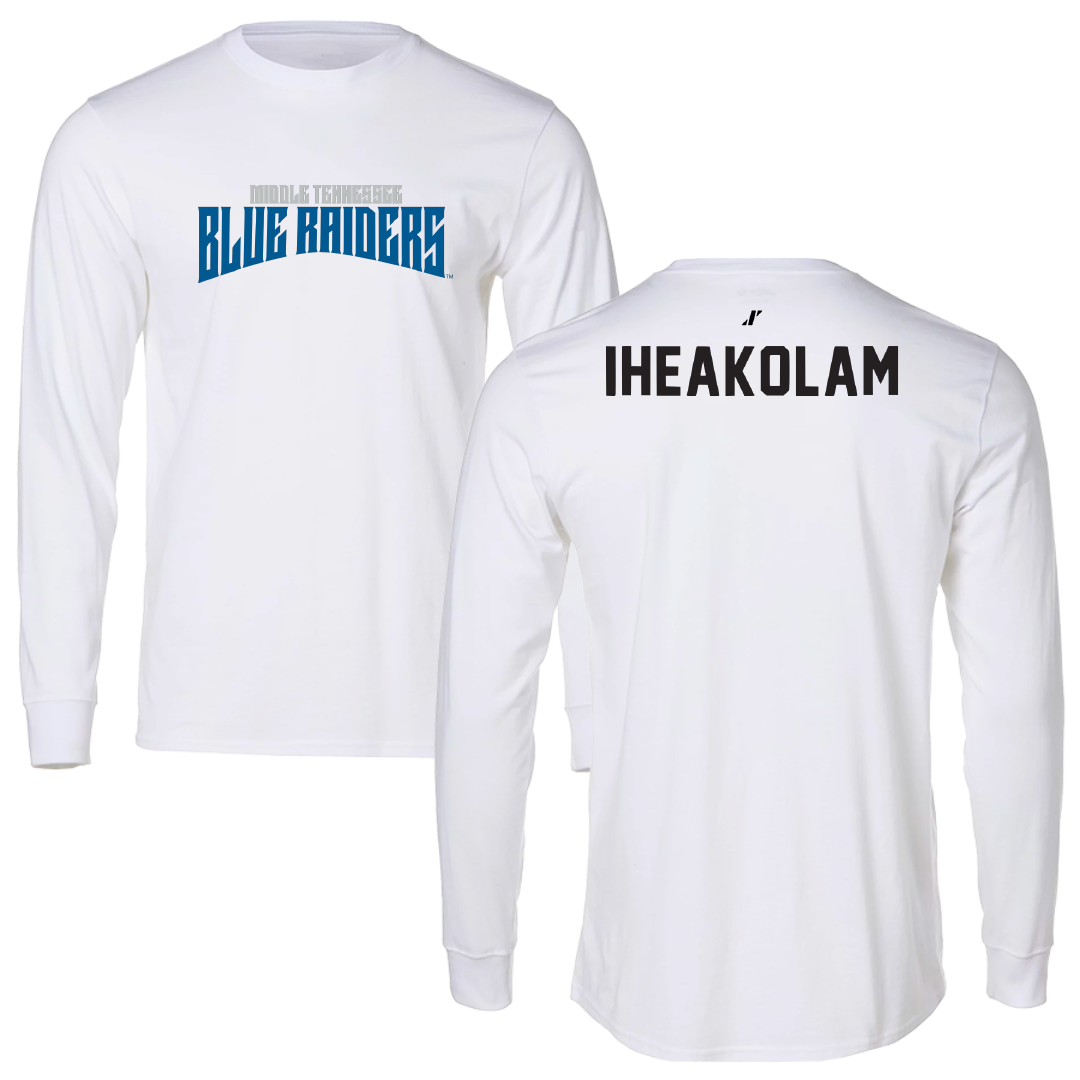 Middle Tennessee State University TF and XC White Classic Performance Long Sleeve - Joel Iheakolam