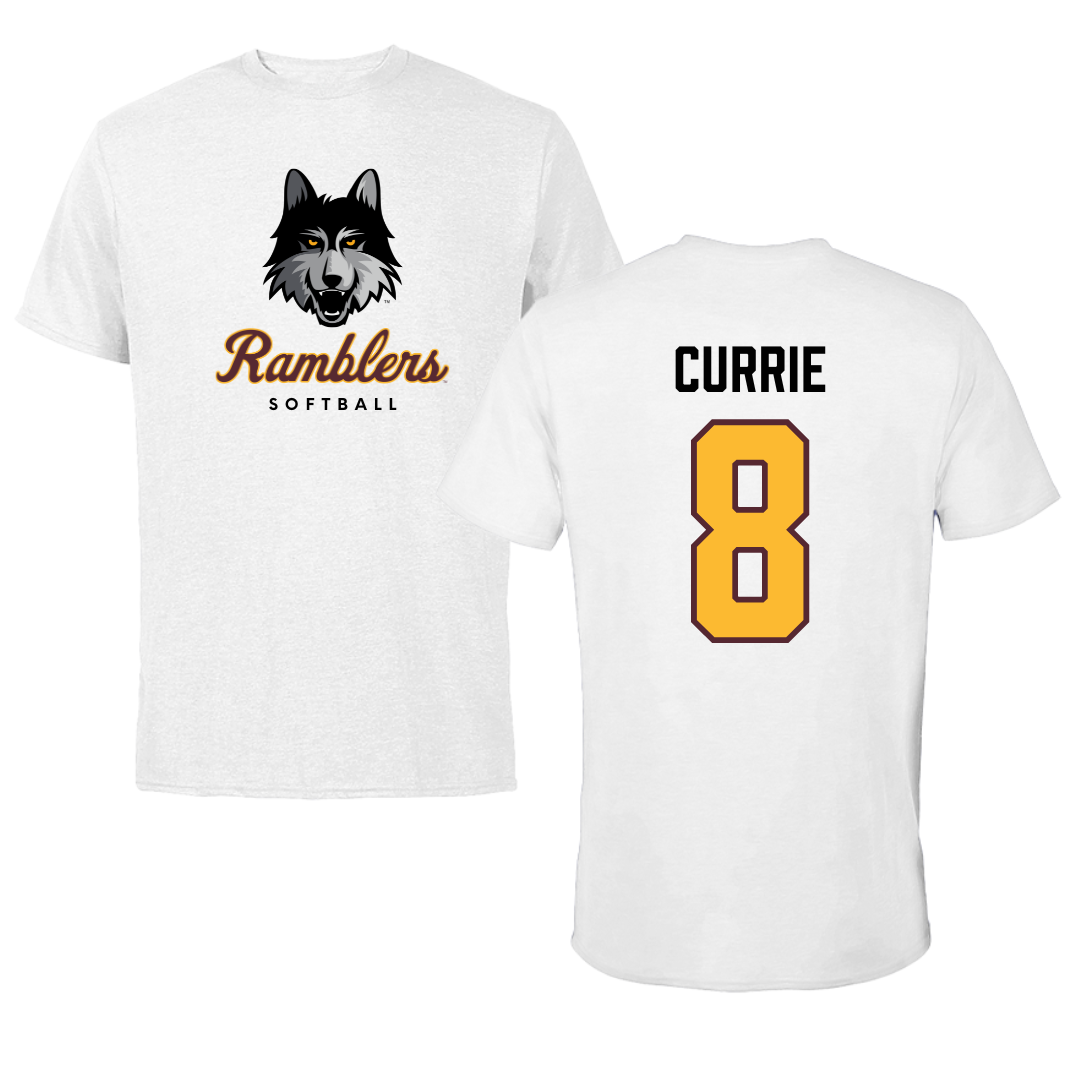 Loyola University-Chicago Softball White Ramblers Tee - #8 Jocelyn Currie