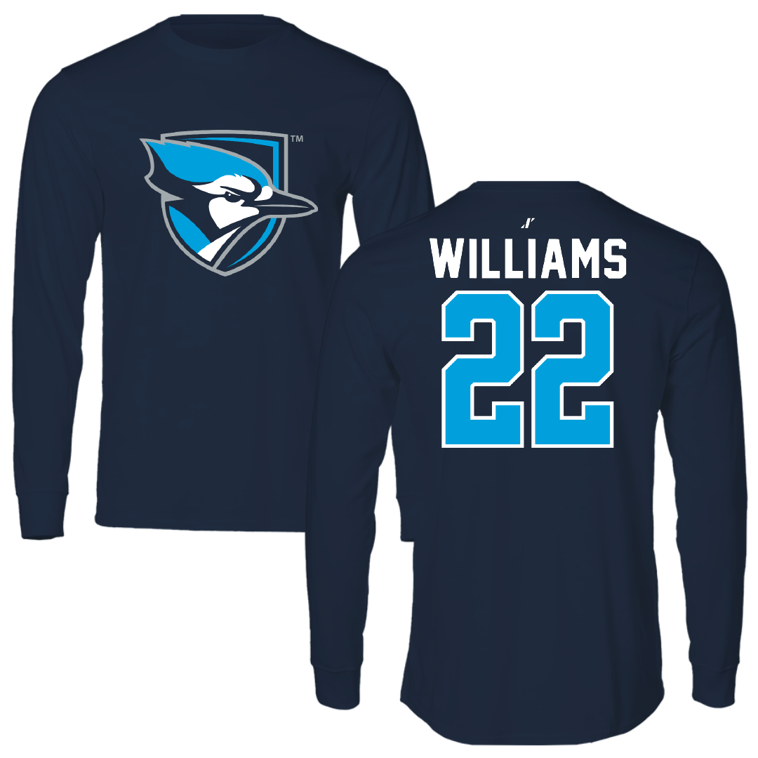 Elmhurst University Basketball Navy Mascot Performance Long Sleeve - #22 Jeffrey Williams
