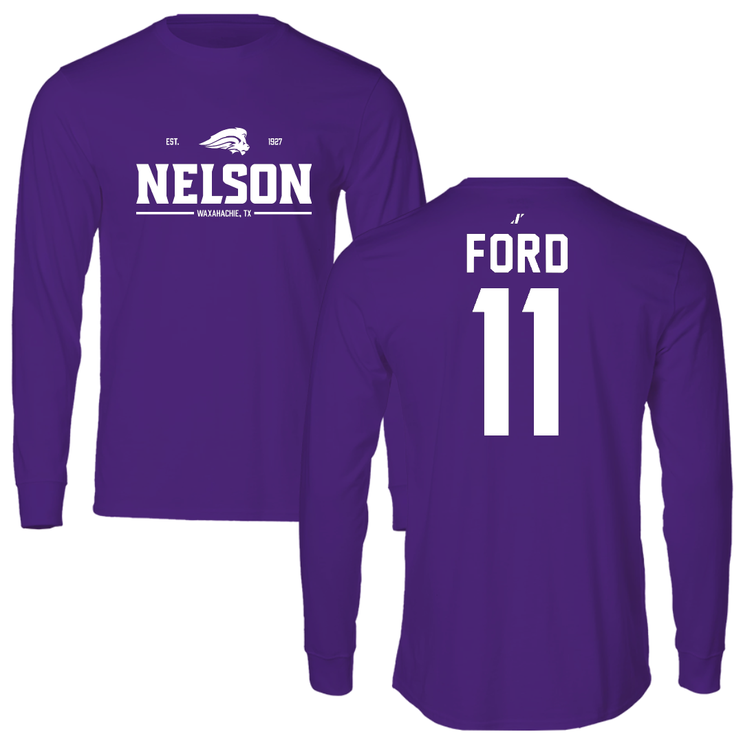Nelson University Softball Purple General Long Sleeve - #11 Trista Ford