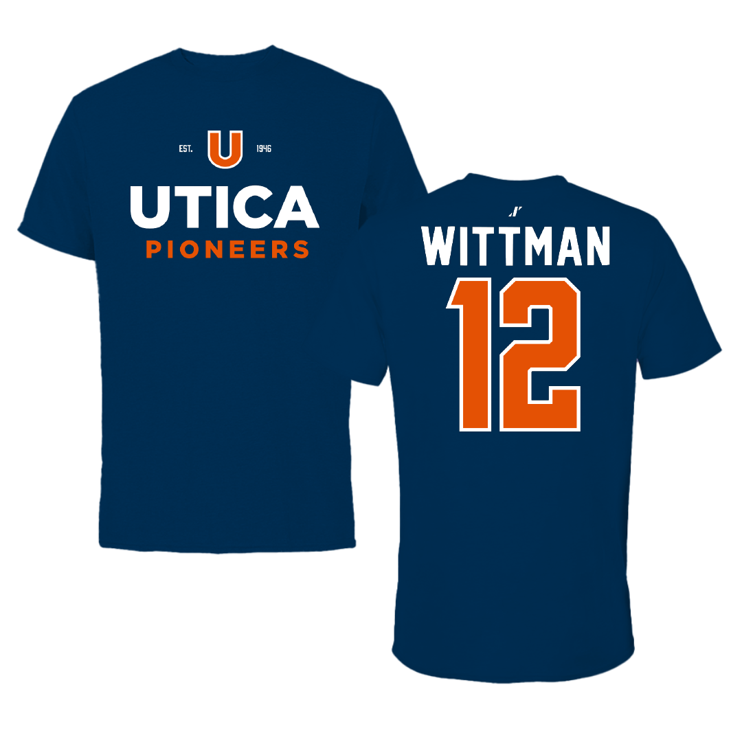 Utica University Basketball Navy General Tee - #12 Ben Wittman