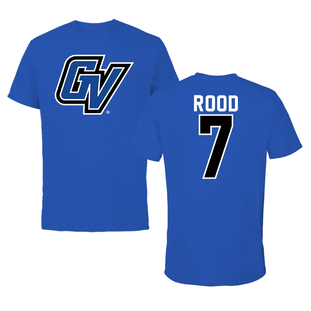 Grand Valley State University Football Blue Tee - #7 Derek Rood