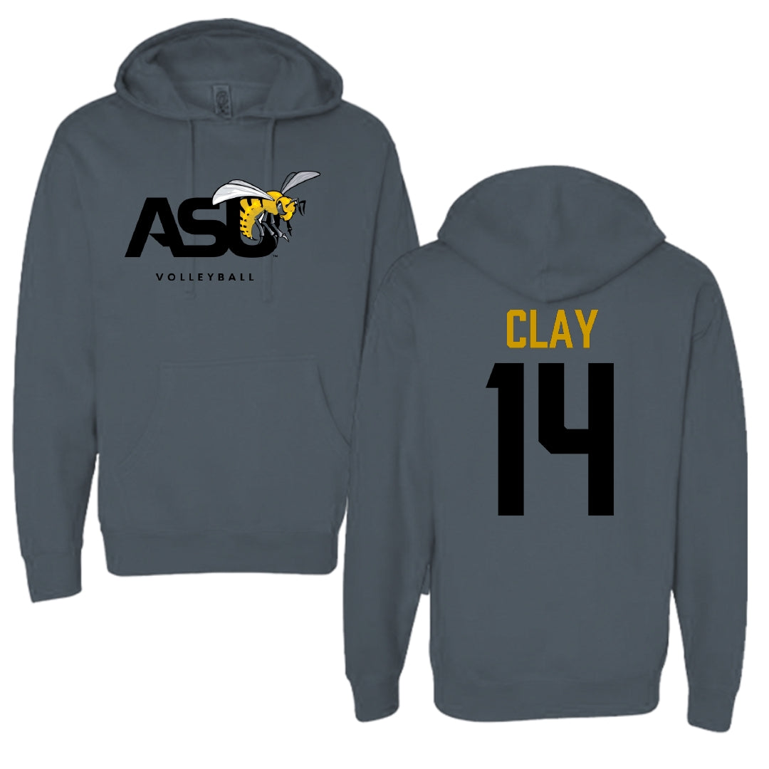 Alabama State University Volleyball Dark Gray Hoodie - #14 Kamrynn Clay
