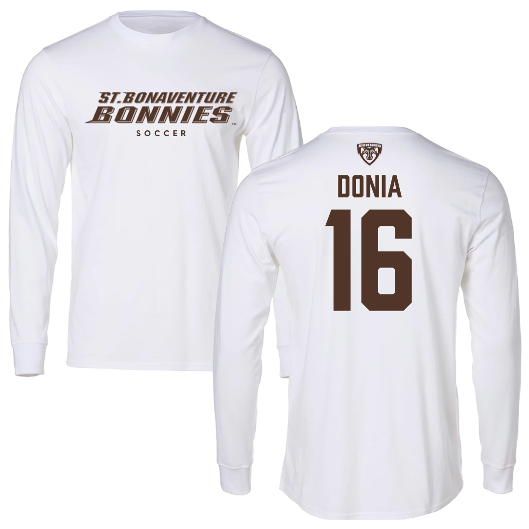 St. Bonaventure University Soccer White Performance Long Sleeve - #16 Alessia Donia