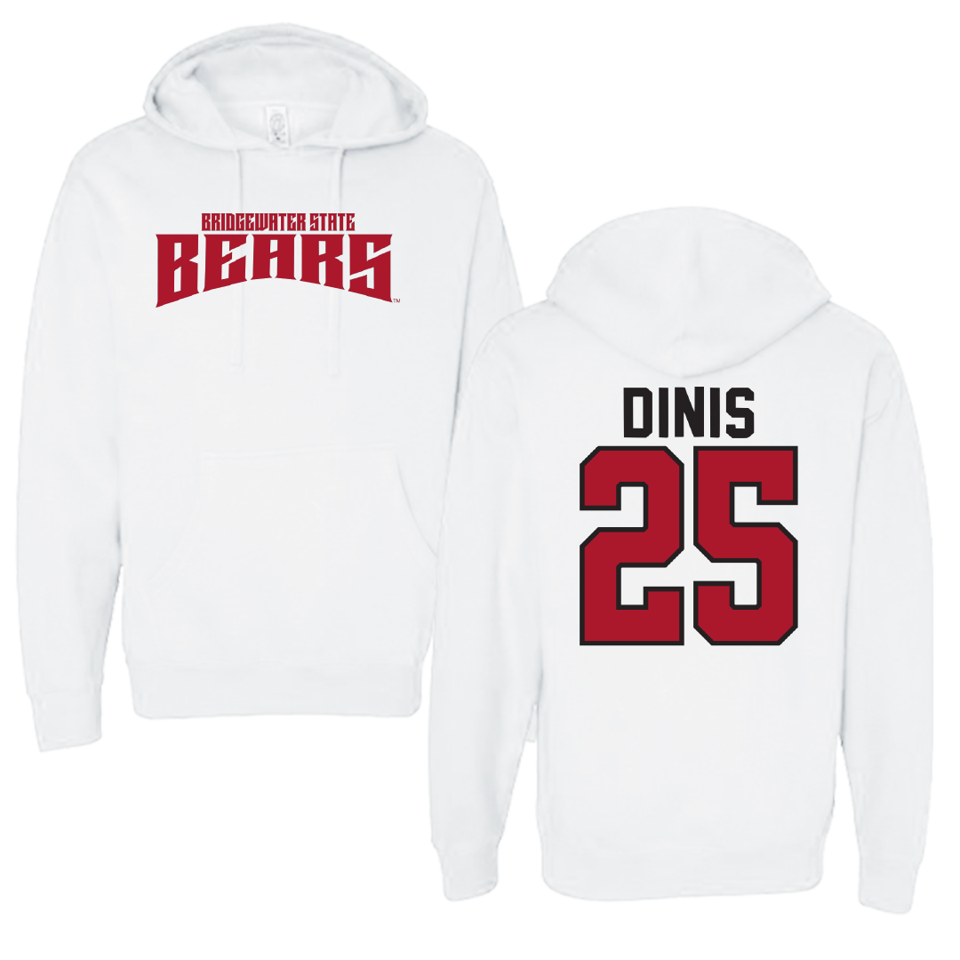 Bridgewater State University Soccer White Classic Hoodie - #25 Nathan Dinis