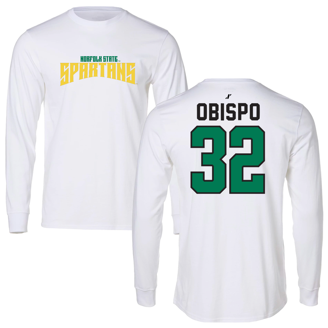 Norfolk State University Softball White Classic Performance Long Sleeve - #32 Emree Obispo