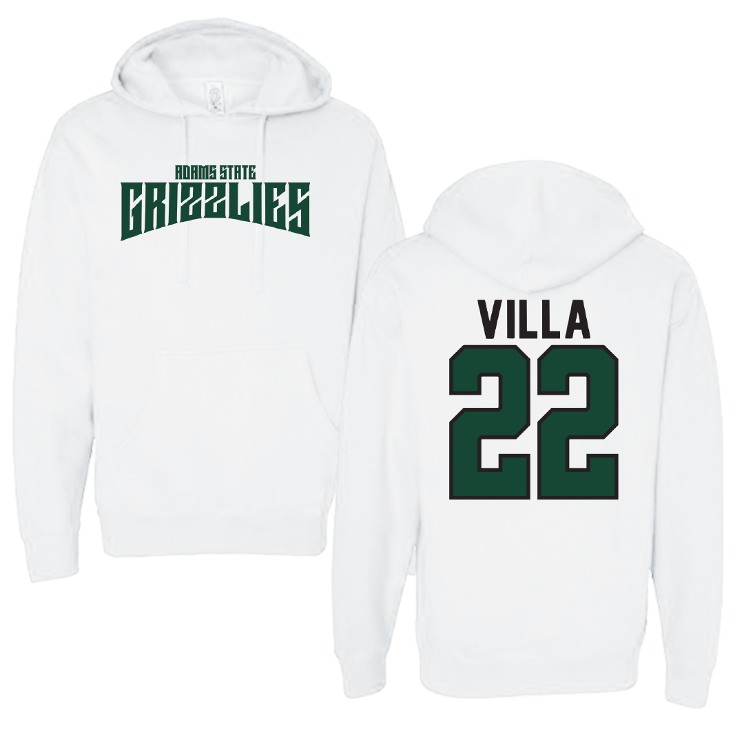 Adams State University Baseball White Classic Hoodie - #22 Eric Villa