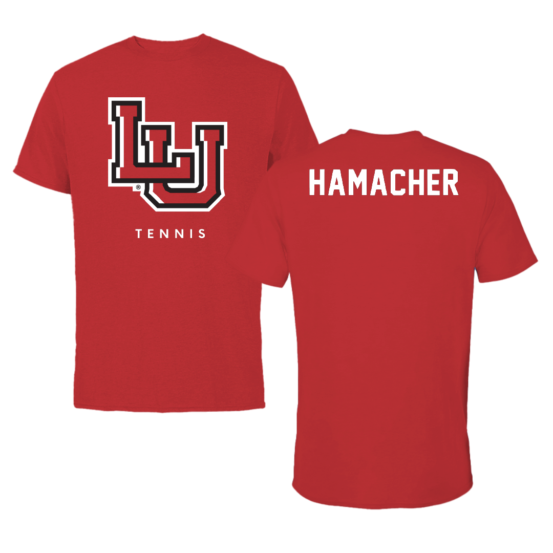 Lamar University Tennis Red Performance Tee - Lukas Hamacher